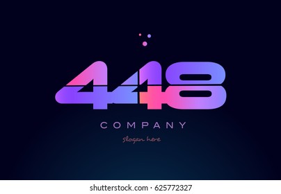 448 pink blue purple number digit numeral dots creative company logo vector icon design template