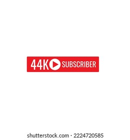 44K subscriber banner art template vector illustration. Ad banner tag for social media.