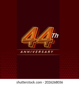 44th anniversary celebration logotype colorful design isolated with elegant background and modern design.