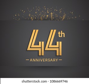 44th Anniversary Design Company Celebration Event Stock Vector (Royalty ...