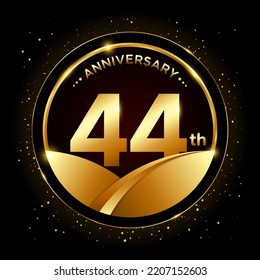 44th Anniversary Golden Anniversary Template Design Stock Vector ...