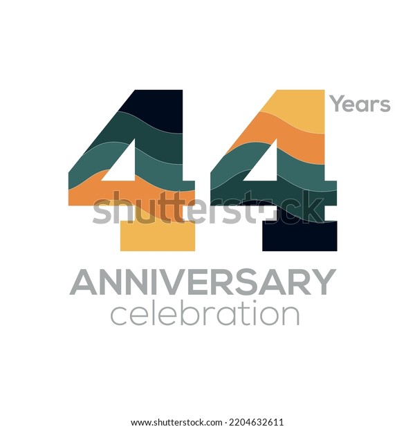 44th Anniversary Logo Design Number 44 Stock Vector (Royalty Free ...