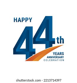 44th Anniversary Logo, Perfect logo design for anniversary celebration, vector illustration