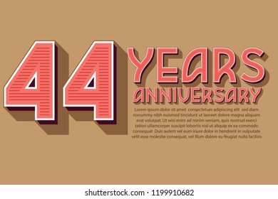 44th Anniversary numbers. background for anniversary
