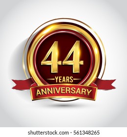 44th Golden Anniversary Logo Fourty Four Stock Vector (Royalty Free ...