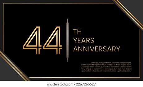 44th year anniversary design template. vector template illustration