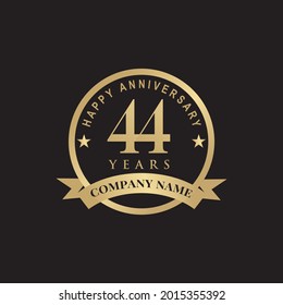 44th year anniversary logo design vector template