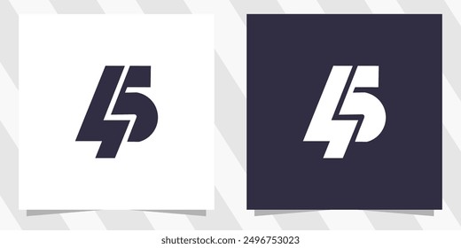 45 4 5 number logo design