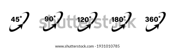 45 90 1 180 360 Degree Stock Vector Royalty Free