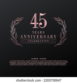 45 Anniversary celebration 3d vector template design illustration