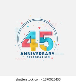 45 Anniversary celebration, Modern 45th Anniversary design