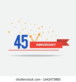 45 anniversary celebration vector concept template design illustration