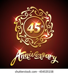 Celebrating Anniversary Sign Kit Golden Numbers Stock Vector (Royalty ...