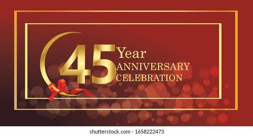 45 anniversary logo vector template. Design for banner, greeting cards or print.