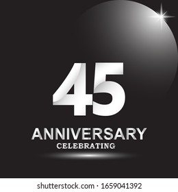 45 anniversary logo vector template. Design for banner, greeting cards or print