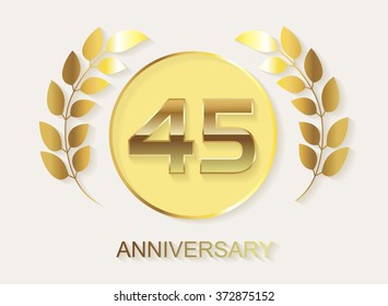 45 anniversary template design.45 year anniversary.Vector illustration.