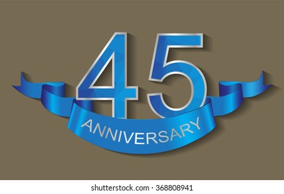 45 anniversary template design.45 years anniversary.Vector illustration.