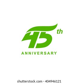 45 anniversary wave logo green