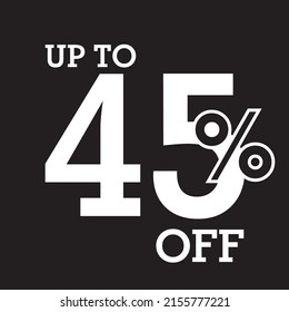 45% big sale upto off discount design. vetor illustration.