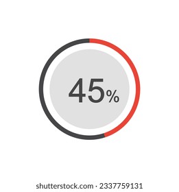45% circle diagrams Infographics vector, 45 Percentage ready to use for web design.