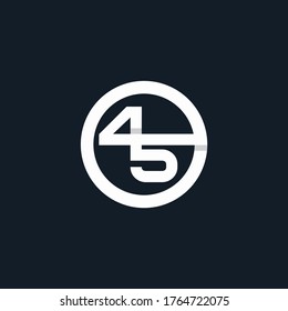 45 Circle Logo Number White