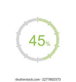 45% circle percentage diagrams, 45 Percentage ready to use for web design, infographic or business.