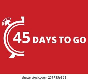 45 Days to go Countdown left days banner. Banner and Poster. vector illustration.