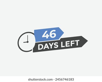 45 days to go countdown template. 45 day Countdown left days banner design. 45  Days left countdown timer