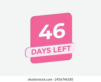 45 days to go countdown template. 45 day Countdown left days banner design. 45  Days left countdown timer
