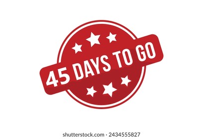 45 days to go red banner design vector illustration