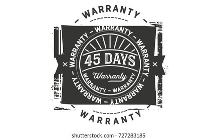 45 days warranty icon vintage rubber stamp guarantee