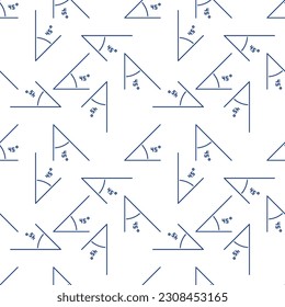45 Degree Angle vector Mathematics Corner concept outline seamless pattern