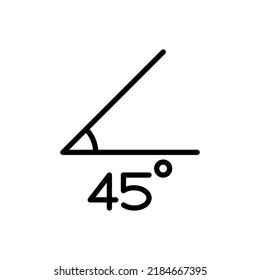 45 degrees angle simple icon vector. Flat design.ai