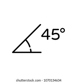 45 Degrees Angle Vector Icon Illustration For Web And Mobile App.Ui/Ux