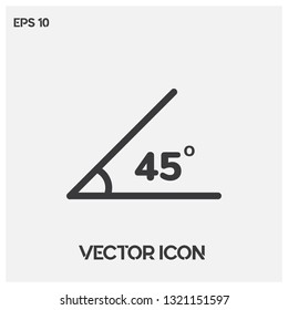 45 degrees angle vector icon illustration for web and mobile app. Line art 45 degrees angle symbol icon. Ui/Ux. Premium quality.

