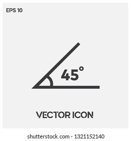 45 degrees angle vector icon illustration for web and mobile app. Line art 45 degrees angle symbol icon. Ui/Ux. Premium quality.

