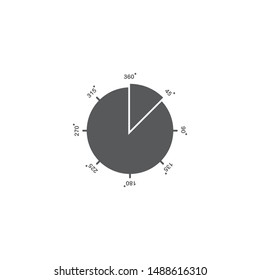 45 Degrees Angle vector icon symbol isolated on white background