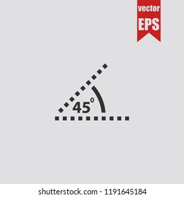 45 degrees icon in trendy isolated on grey background.Vector illustration.
