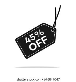 45% Discount Hang Tag Vector Template. Flat Illustration Design. Vector EPS 10.