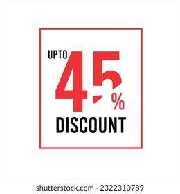 Iconos de descuento del 45%, vector de descuento del 45%, hasta un 45% de descuento