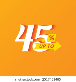 45% Discount Sale Design Illustration Collection Vector