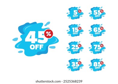 45% Discount Sale Tag Label Vector Template Design Illustration