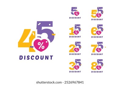 45% Discount Sale Vector Template Design Illustration Collection