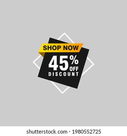 45 discount, Sales Vector badges for Labels, , Stickers, Banners, Tags, Web Stickers, New offer. Discount origami sign banner