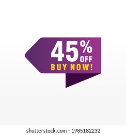 45 discount, Sales Vector badges for Labels, , Stickers, Banners, Tags, Web Stickers, New offer. Discount origami sign banner