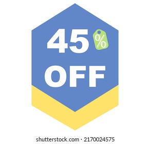 45% discount special limited offer vector illustration with blue background color and 

white font