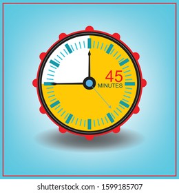 45 Fourty Five Minutes Clock Icon Stock Vector (Royalty Free ...