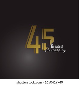45 Greatst Anniversary Vector Template Design Illustration elegant