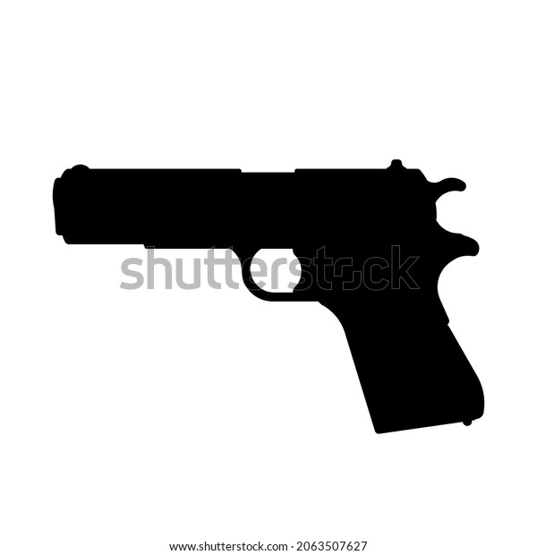45 Gun Silhouette Icon Clipart Image Stock Vector (Royalty Free ...