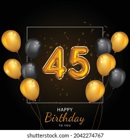  45 Alles Gute zum Geburtstag, Grußkarte, Vektorgrafik-Design.
